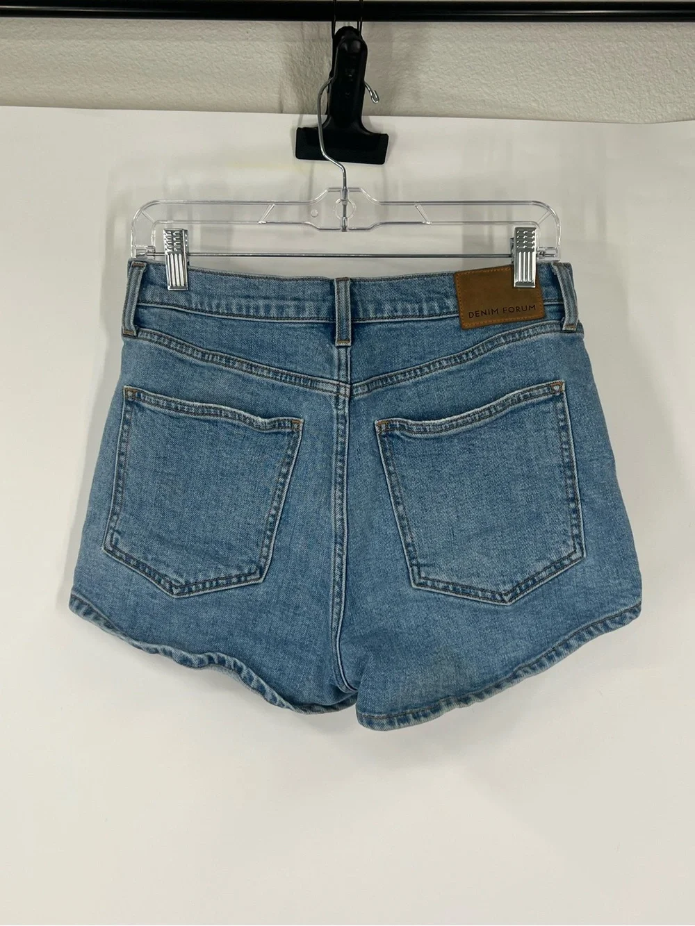 Denim Forum Aritzia The Lola Clean Cheeky Denim Shorts